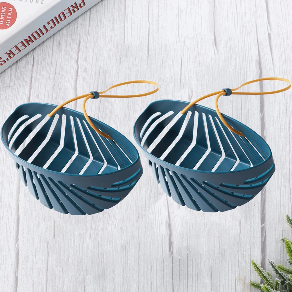 

2pcs Sink Hanging Basket Soap Liquid Drainer Kitchen Draining Sponge Drying Rack No Punching Plastic Storage Accessories