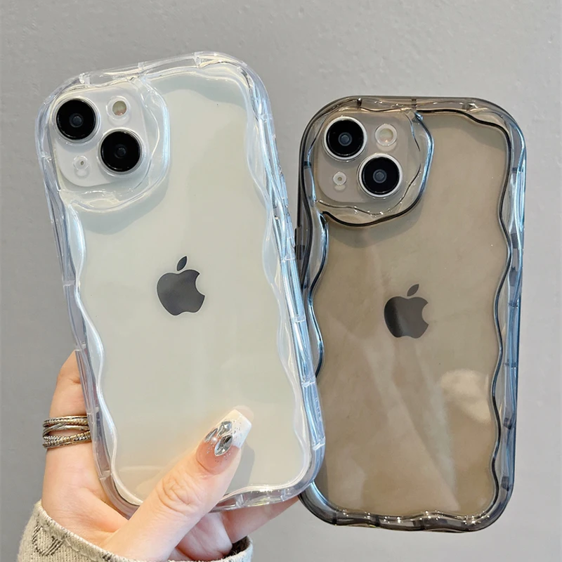 Simple Transparent Solid Color Couples Phone Case For iPhone 11 12 13 14 15 Pro Max X XR XS Max 7 8 15Plus Soft TPU Back Cover