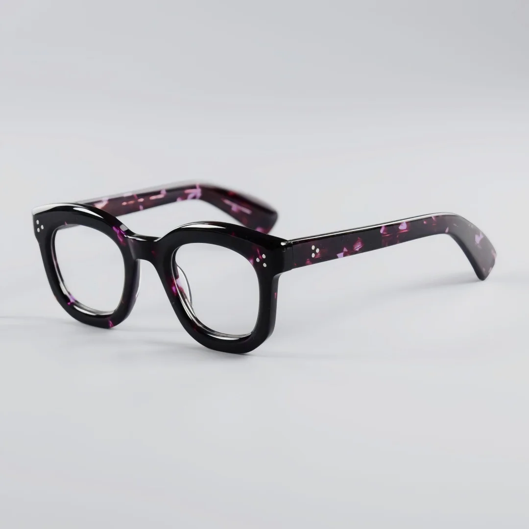 クラシックな厚いフレームのメガネ女性近視読書眼鏡カスタム男性光学処方レトロアセテート眼鏡抗青色光