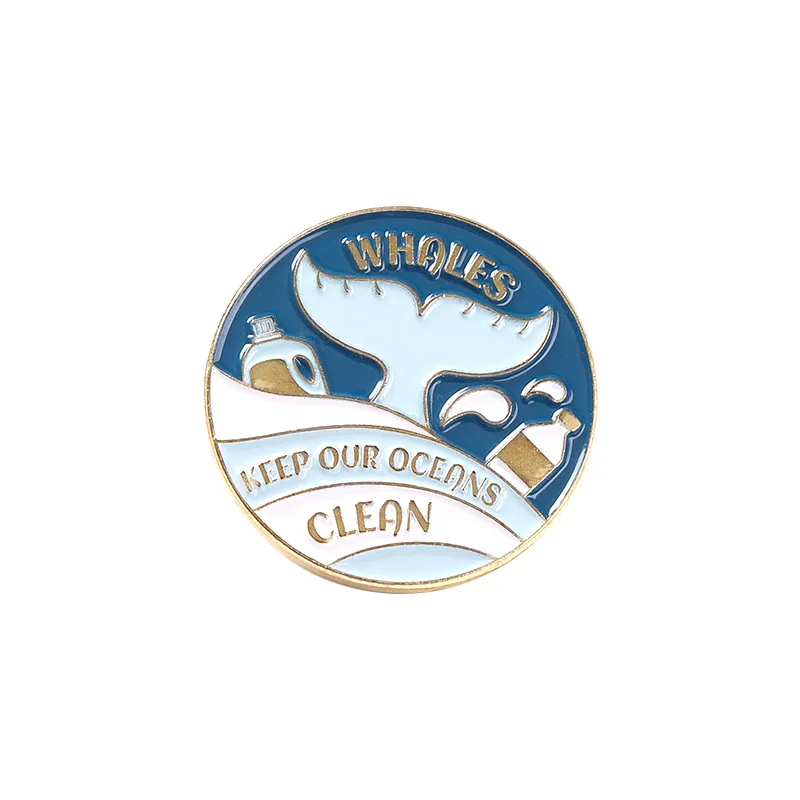 Baleia animal dos desenhos animados broche bonito balde malabarismo emblema de metal novo criativo saco universal acessórios roupas