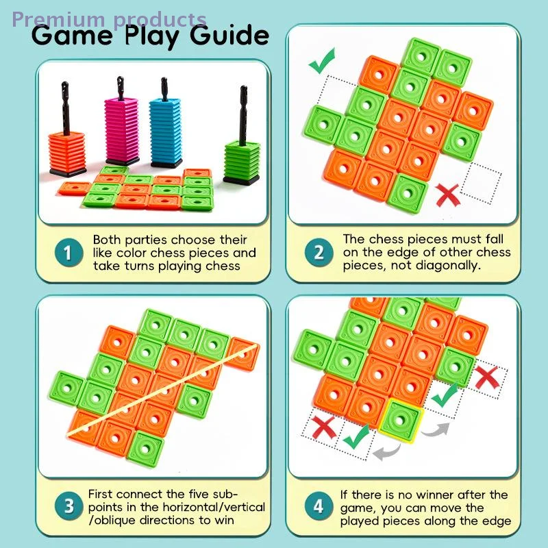 

Портативная игра «пять в ряд» для детей и взрослых, интерактивная настольная стратегическая игра с красочными деталями, стратегическая настольная игра