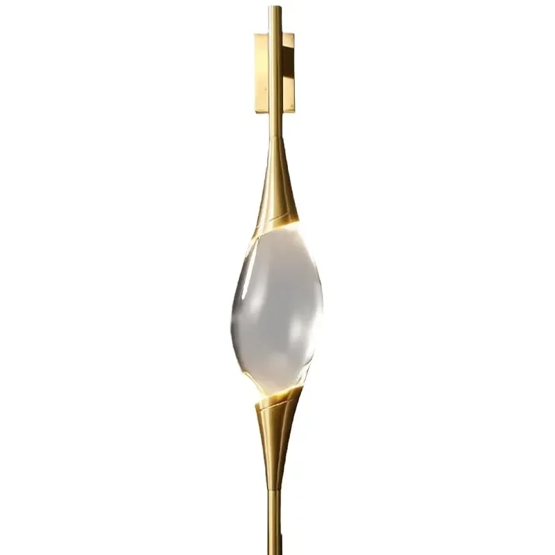 New Design Modern Full Copper Gold Crystal LED Wall Light for Living Room Home Hotel Decoration view 6