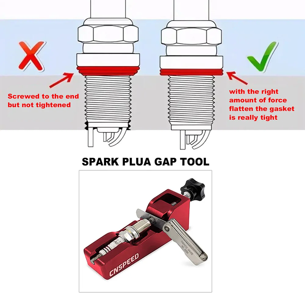 Spark Plug Gap Tool Electrode Compresses Turbo Power Kit 10mm 12mm 14mm 16mm with 32Blade Feeler Gauge 0.04-0.88mm For KTM HONDA