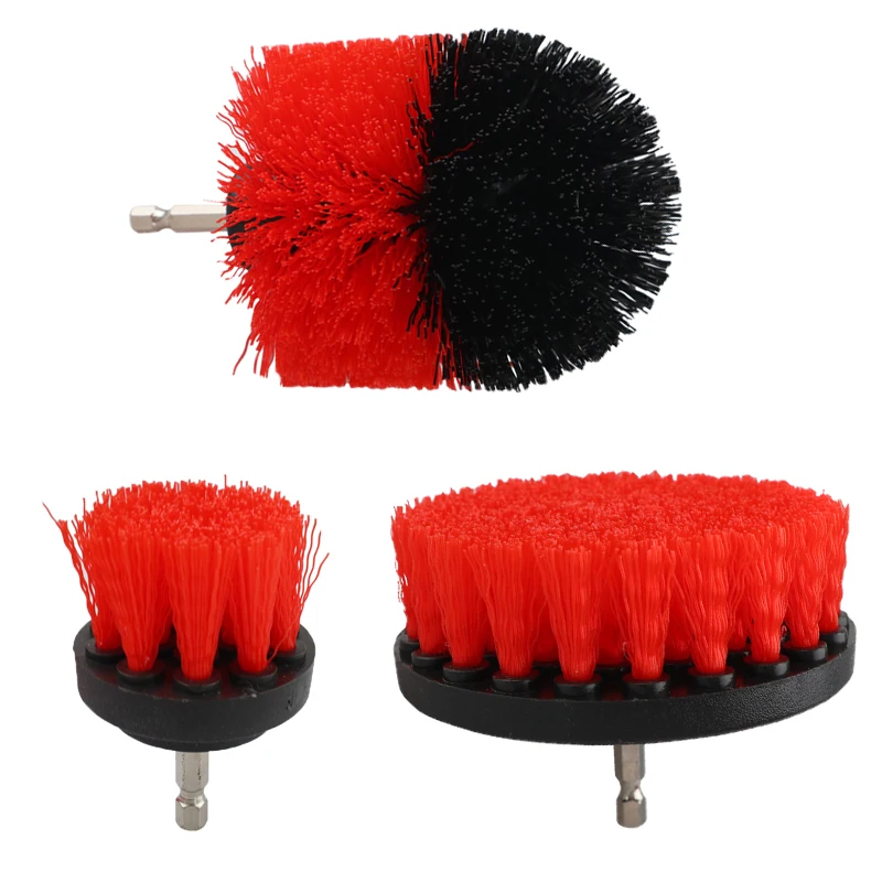 3pcs/set Car Wash Cleaning Drill Brush Set Power Scrubber Brush Car Polisher Bathroom Cleaning Kit Kitchen Cleaning Tools