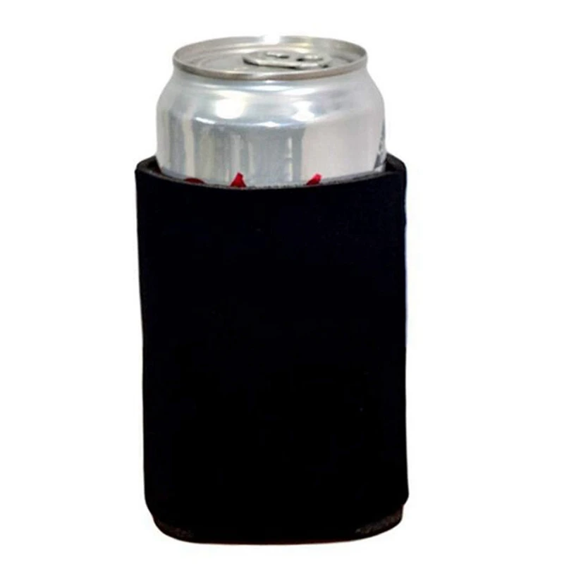 50PCS Neoprene Beer Can Cooler Drink Cup Bottle Sleeve Insulator Wrap Cover New Black