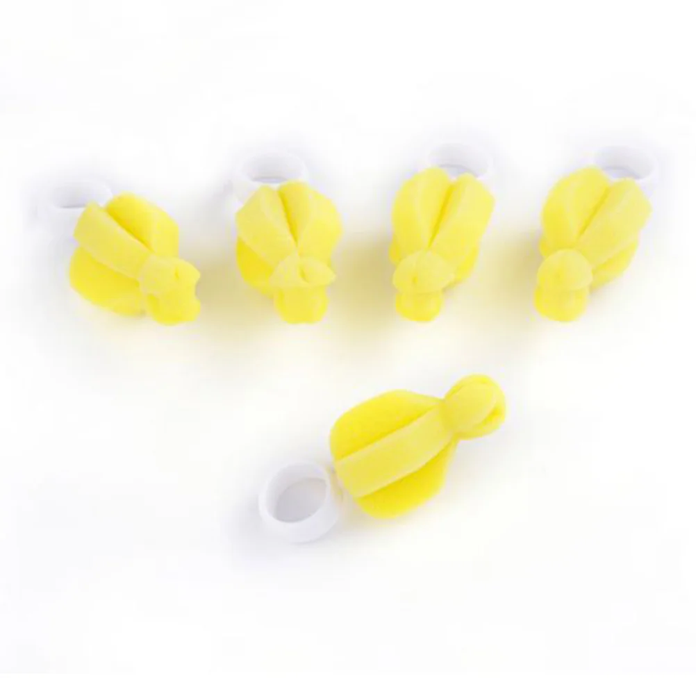 20개 아기 젖꼭지 청소 브러시 ​​스펀지 부드럽고 흡수성이 뛰어나고 접근하기 어려운 지역에 사용 가능 가정용 야외용 노란색