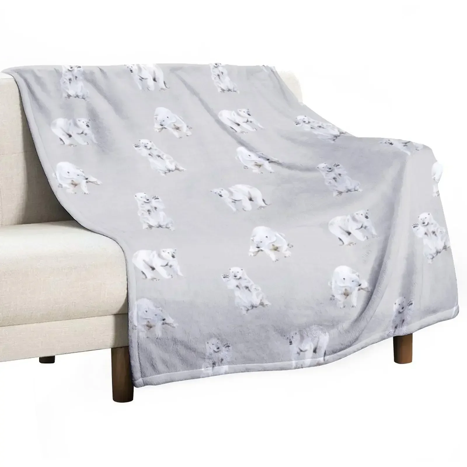 

New Watercolour Polar Bears Throw Blanket blankets and throws decorative Tourist Soft Plush Plaid Blankets