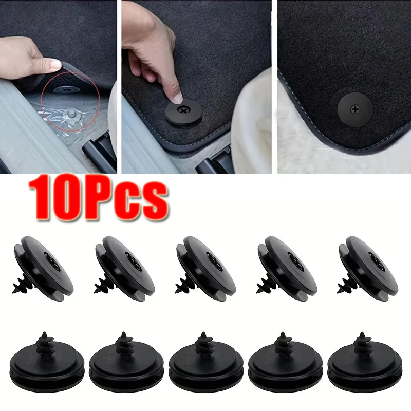 10Pcs Universal Foot Mat Fixing Buckle Rotating Anti Slip Button Circular Carpet Fixing Buckle Car Floor Mat Anti Slip Buckle