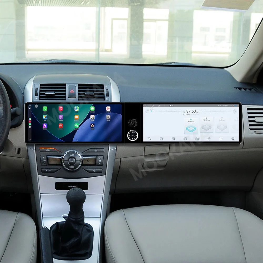 

24,6-дюймовый Android автомобильный радиоприемник для Toyota Corolla 2007-2013, двойной экран, стерео мультимедийный GPS Carplay Passanger, проигрыватель второго пилота DSP 4G