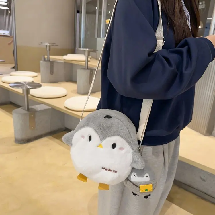 Kawaii Penguin Plush Bag Women Soft Lovely Purses and Handbags Girls Crossbody Bags For Women Shoulder Bag Bolso Mujer Phone Bag