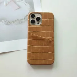New Suitable for iPhone 15promax Crocodile Patterned Phone Case 14plus 13mini 12 12pro 11 Card Xs Xsmax Xr Hard Cover Protection