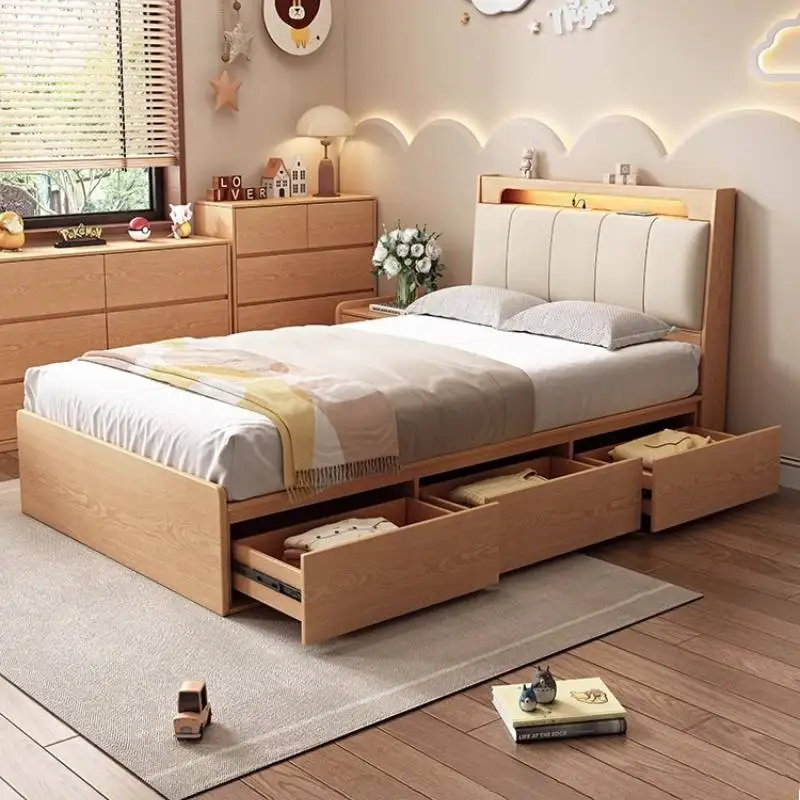 

Comforter Wooden Kids Bed Decoration Sleeping Princess Toddler Baby Bed Children Bedroom Design Lit Pour Enfants Kids Furniture