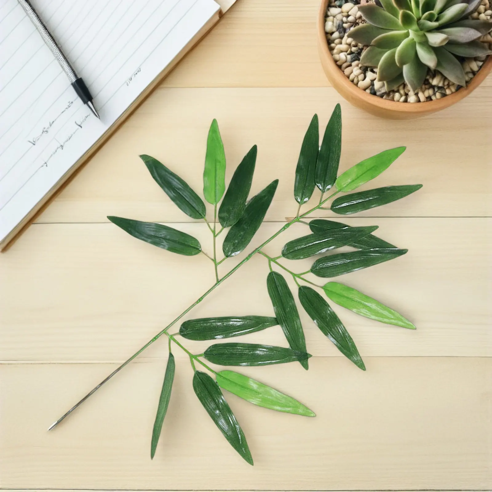 50Pcs Artificial Bamboo Foliage Stems Greenery Spray Decorative Leaves for Radiator Covering Water Pipe Hiding Wedding Greenery