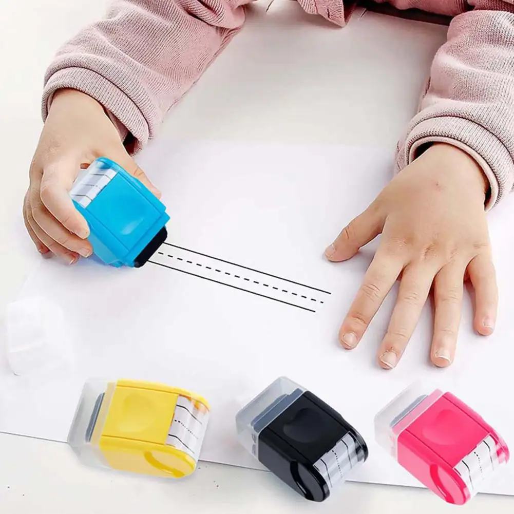 

Race Track Stamp Self Inking Line Road Stamp Roller Compact Dashed Handwriting Lines Practice Roller Stamp