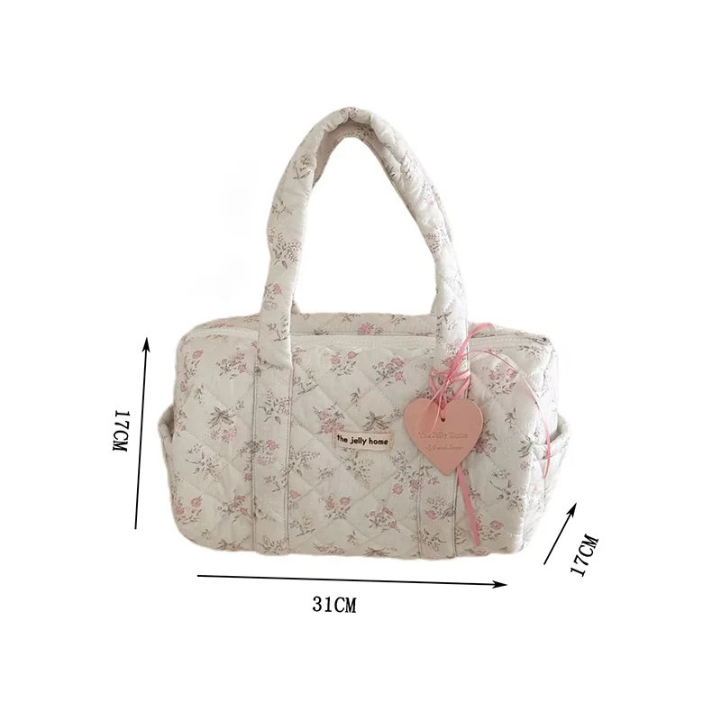 Zylinderförmige Handtasche mit Blumenmuster, tragbare Reisewaschtasche, große Kapazität, tragbare Aufbewahrungstasche für den Außenbereich, Damen-Kosmetik- und Toilettenartikel – Detail 6
