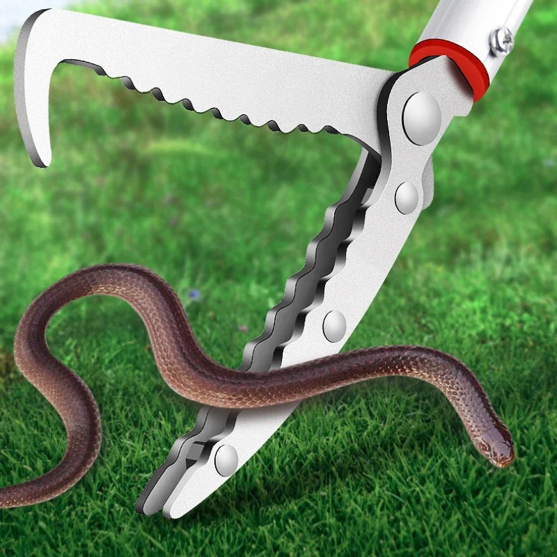 Lengthened Thicken Snake Catcher Retractable Snake Tongs Large Opening Eel Clip Loach Clamp Stick Reptile Catcher Grabber
