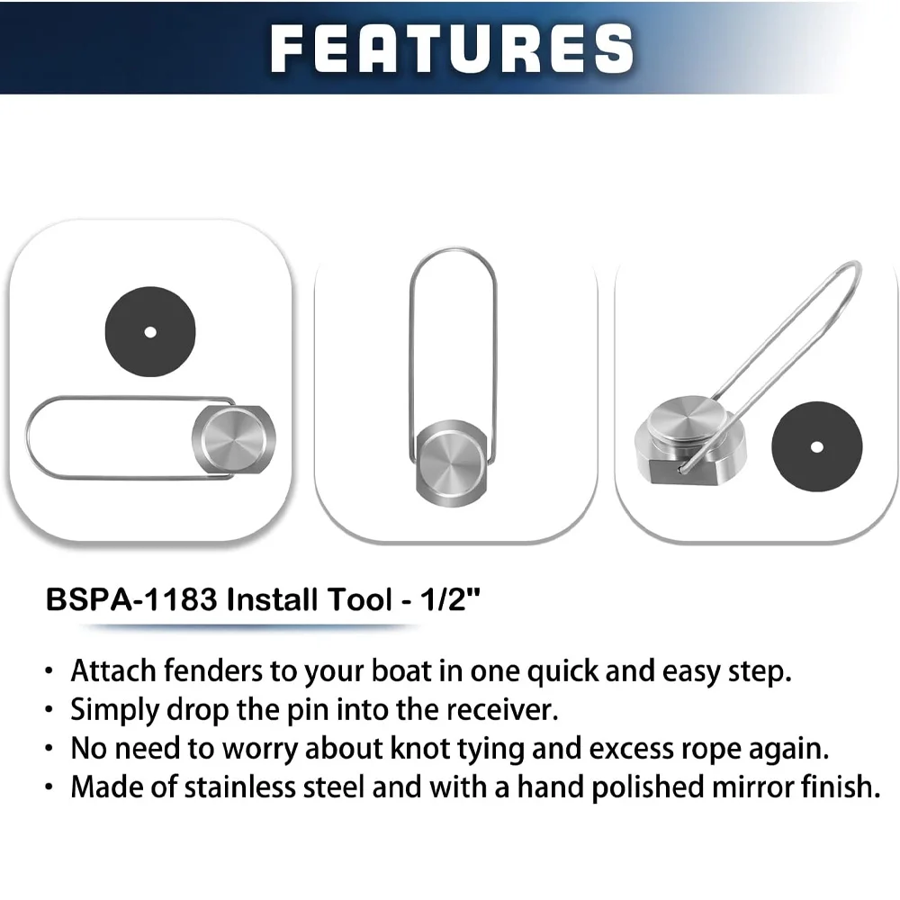 

Инструмент для установки из нержавеющей стали BSPA-1183 для установки 1/2-дюймового ресивера Fender.