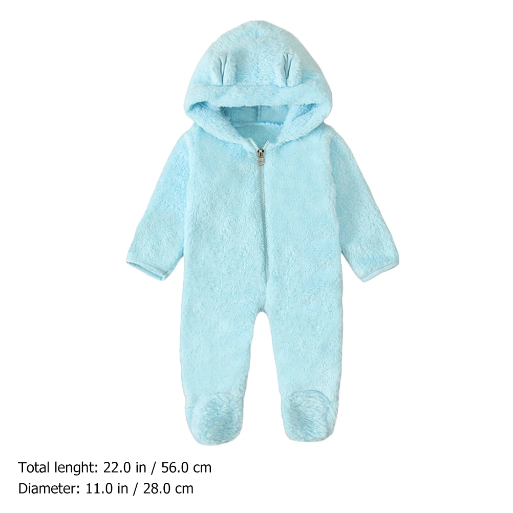 

Newborn Hooded Romper Baby One Piece Coat Warm Winter Jumpsuit Infant Clothes Christmas New Year Wear