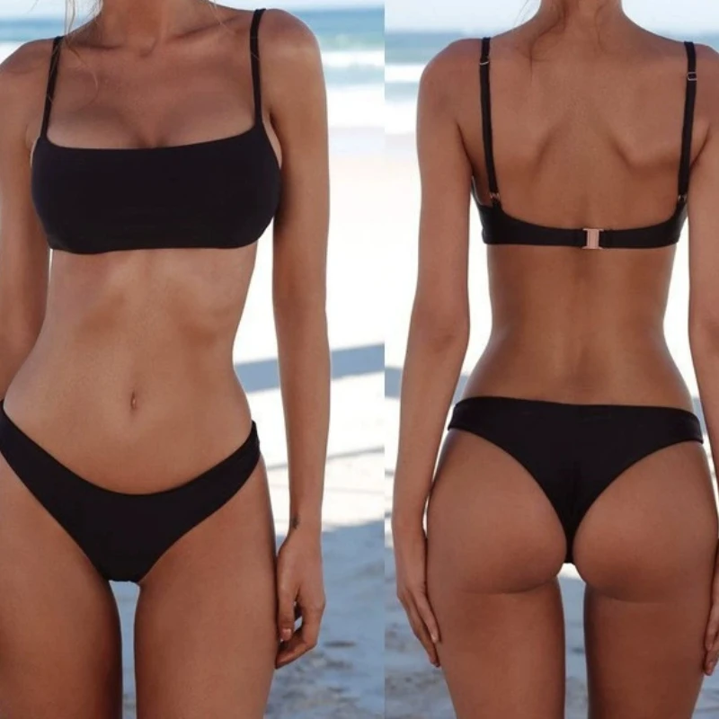 

New Solid Sexy Bikini one Set Women Swimming Suit Fashion Swimsuit Two-Piece Swimwear Bathing Suit Female Biquini купальник