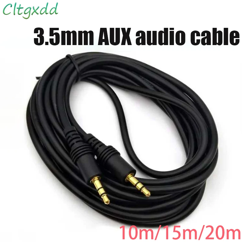 1pc Audio Cable Aux Car 3.5mm Public Computer Mobile Phone Car Audio Speaker Headset Dual Head Plug Connection Cable 10m/15m/20m