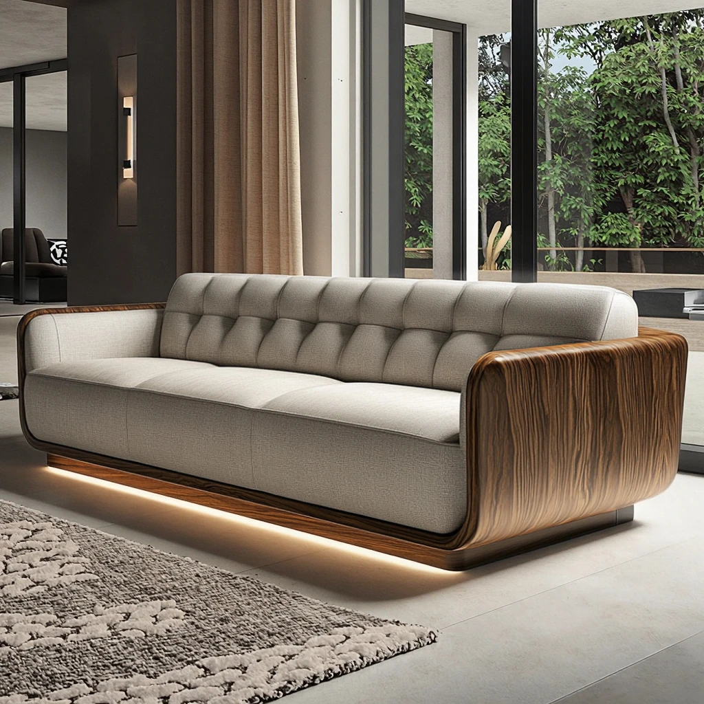 ！@Modern Italian Two-Seater Genuine Leather Straight Sofa Fabric Furniture Set Sponge Filling for Apartment Hotel Use