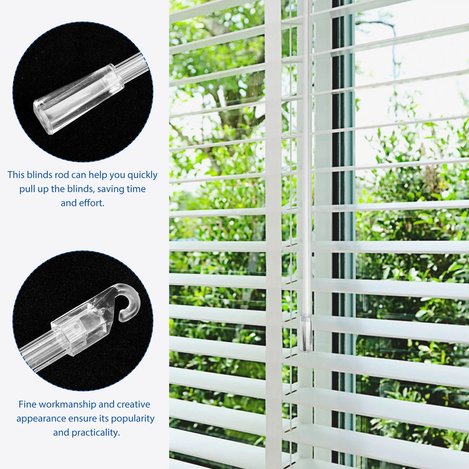 6 Pcs Component Venetian Blind Rod Office Airtight Cake Tin Sheer Curtains Plastic Blinds Handle