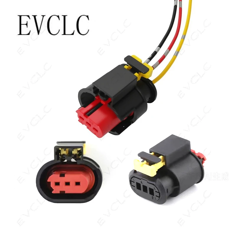 1 Set 3-Pin Waterproof Wiring Harness Connectors 284425-1/284426-1 for Great Wall Motor Ignition Coil (Male & Female) Plugs