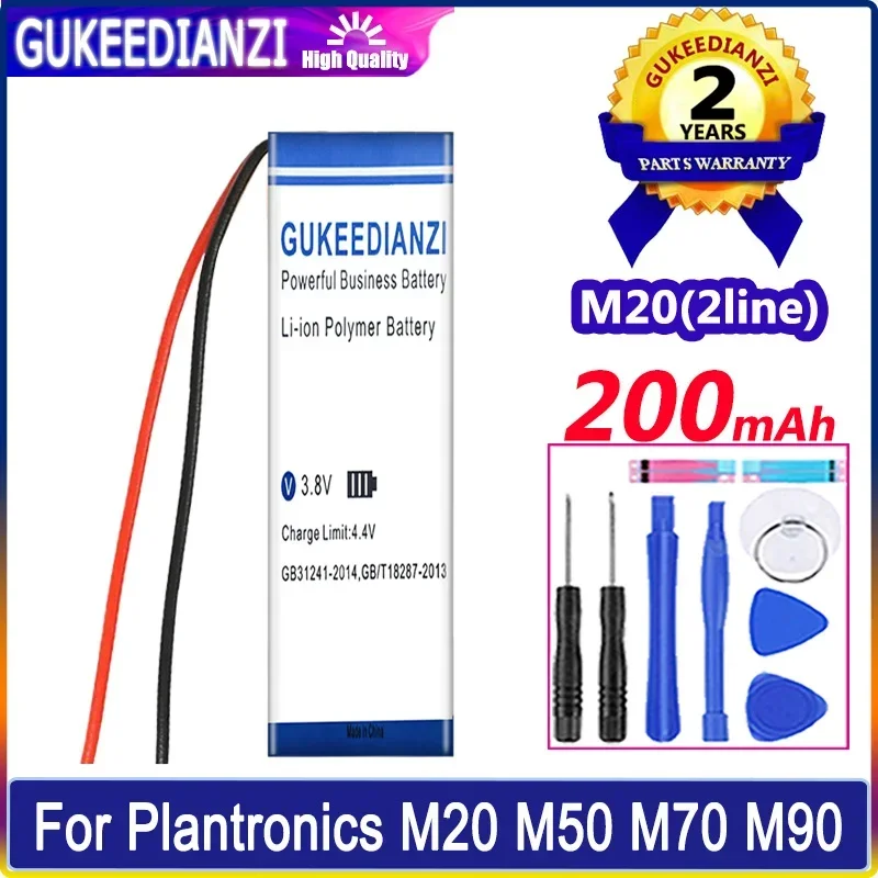 GUKEEDIANZI Battery 371031 (2line) 200mAh For Plantronics M20 M50 M70 M90 E10 E80 for Explorer 80 500 Bluetooth Headset