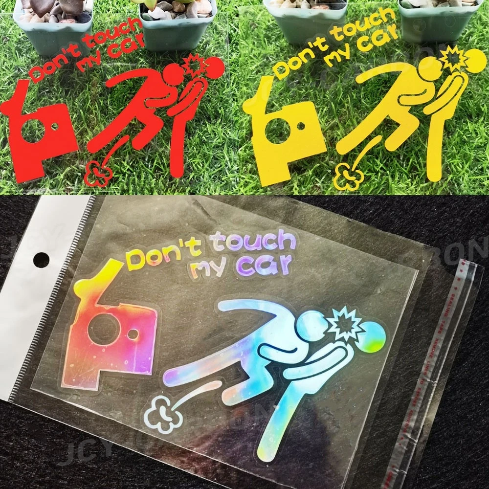 

JCYECF Car Personalized Reflective Stickers DON'T TOUCH MY CAR Creative Funny Decal Exterior Decorative Auto Sticker Laser Trims