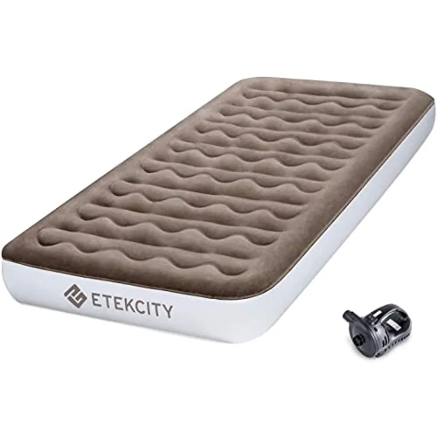 

Air Mattress Upgraded Twin Size Camping Air Bed Blow Up Bed Inflatable Mattress Raised Airbed with Rechargeable Pump for Guest