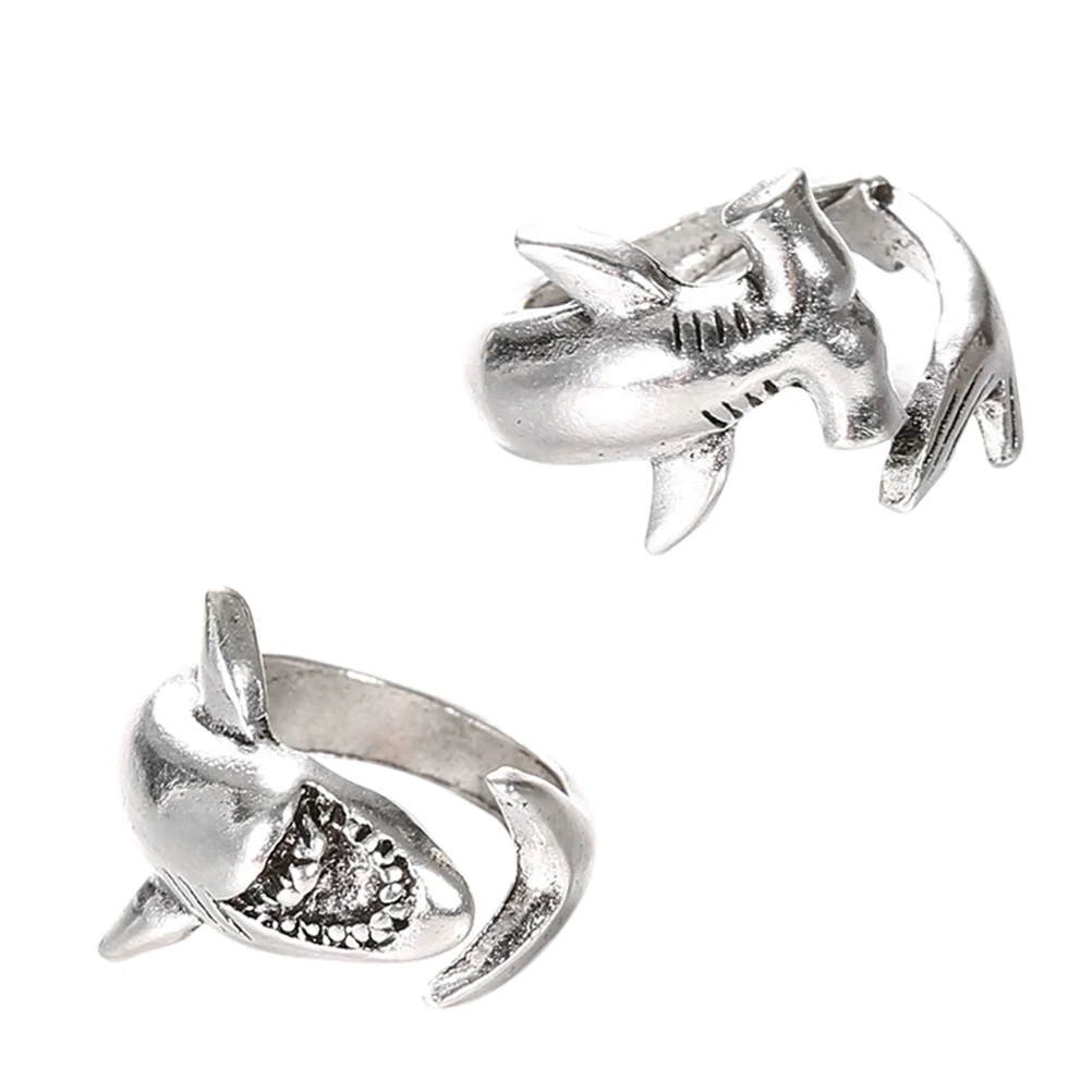 

Animal Shark Rings Open Knuckle Circle European and American Thumb