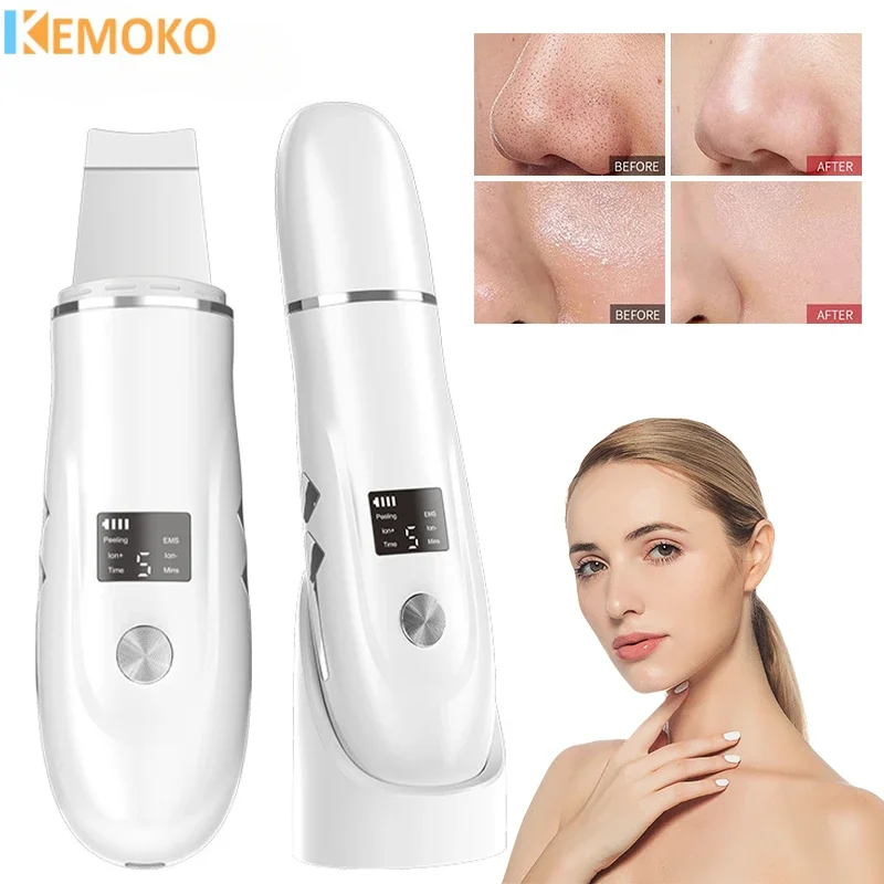 Ultrasonic Skin Scrubber Peeling Blackhead Facial Skin Scrubber Facial Shovel Deep Cleaning Face Lifting Removal Pore Acne Lift