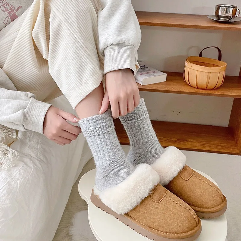 

Sock Leisure Ankle Crew Fuzzy Winter Thickened Rabbit Fur Warm Women mid-calf Socks Thickened Outdoor New 2W112