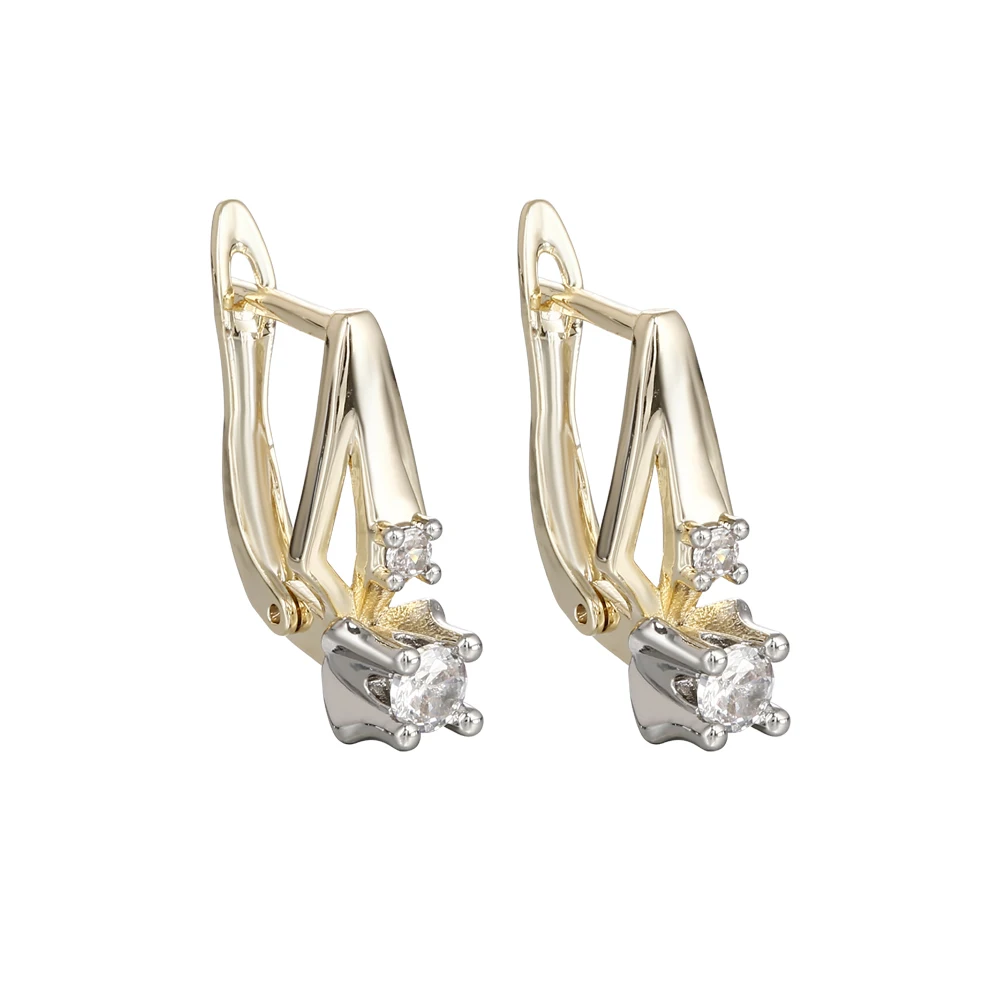 Leichter Luxus-Geometrie-Zirkonring und Ohrringe-Set, 14K vergoldetes Kupfer, einfache Alltagsaccessoires, Geburtstagsgeschenk – Detail 10