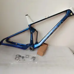 New MTB Carbon Fiber Soft tail Mountain Bike Frame Dual Shock Absorber Bicycle, 29-Inch Forest Road Off-road Frame