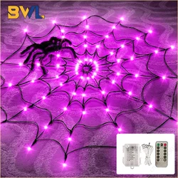 Halloween LED Light String Ghost Festival Decoration Ghost House Party Decoration Atmosphere Light Spider Web Colorful Light