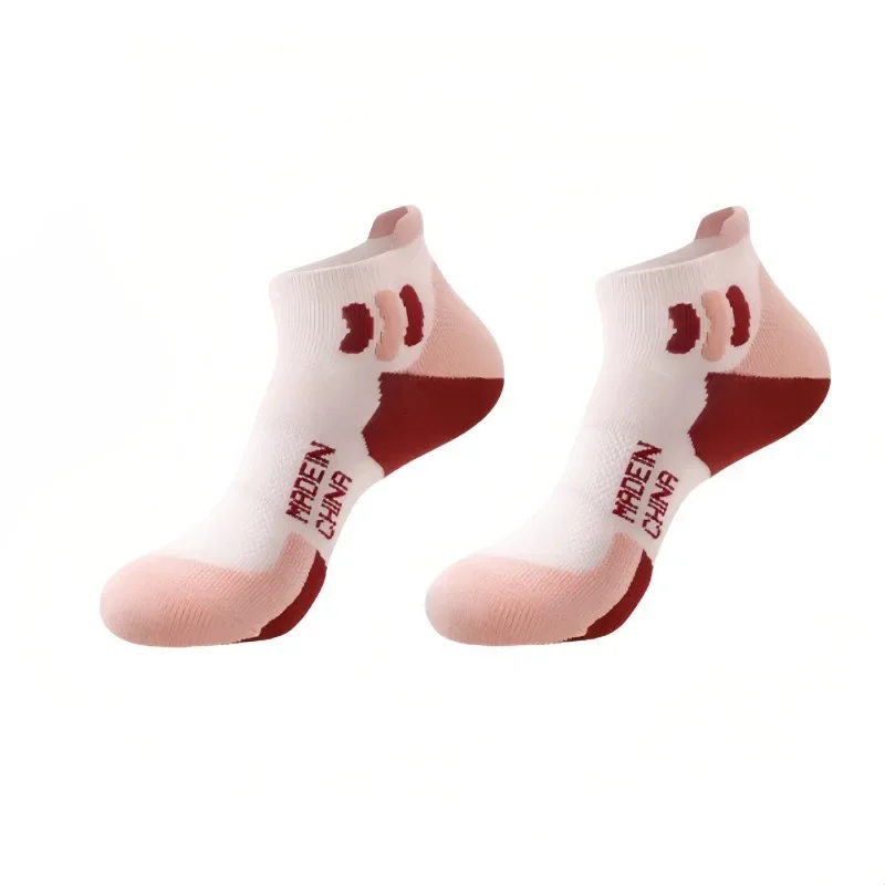 두꺼운 타월 바닥 배드민턴 양말 남성과 여성을위한 짧은 전문 러닝 양말 등산 하이킹 스포츠 양말