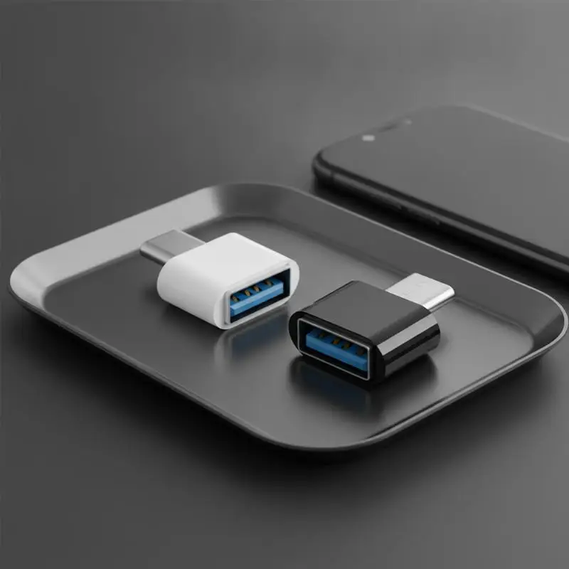 USB to Type-C Adapter 1 Pack High Speed Data Sync USB Female to Type C Male Converter for Headset Power Bank Car Use