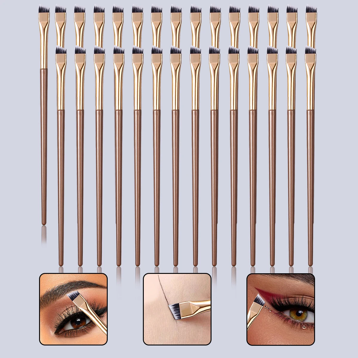 30 قطعة من فرشاة تحديد العيون ذات الشفرات الصغيرة الرفيعة للغاية، فرشاة تفصيلية، فرشاة تحت العين، مجموعة فرش مكياج عيون متعددة الوظائف