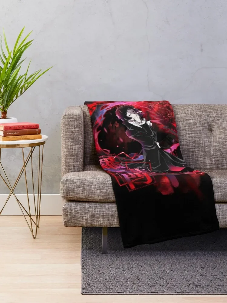 Akutagawa Ryuunosuke red / black Throw Blanket cosplay anime Extra Large Throw Sofa Flannel Kid'S Blankets