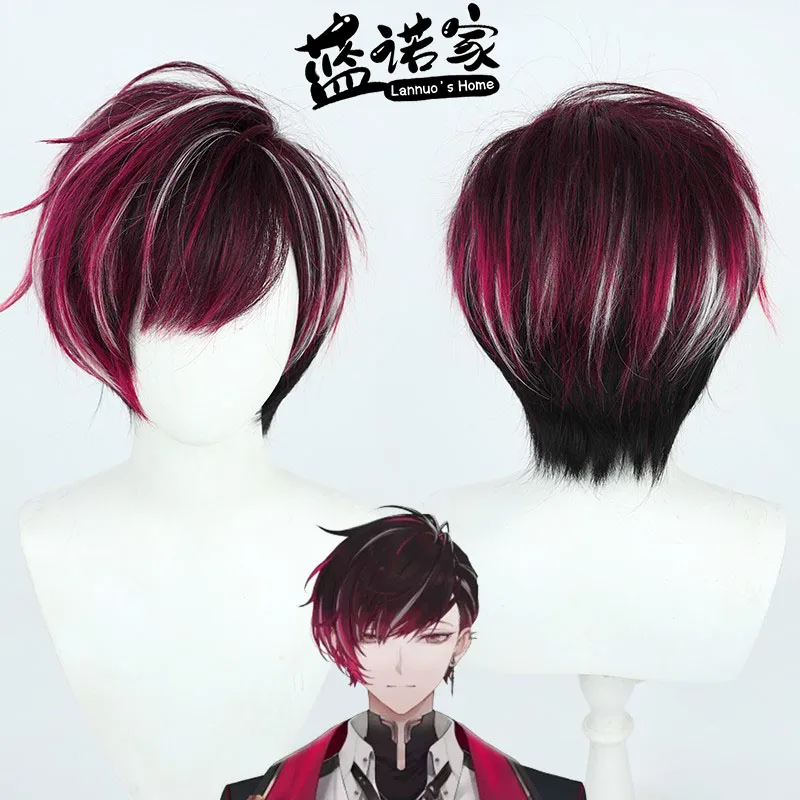 

VTuber Nijisanji Ver Vermillion Cosplay Wig Anime Game Roleplay Party Costume Prop Synthetic Hair Heat Resistant Fiber