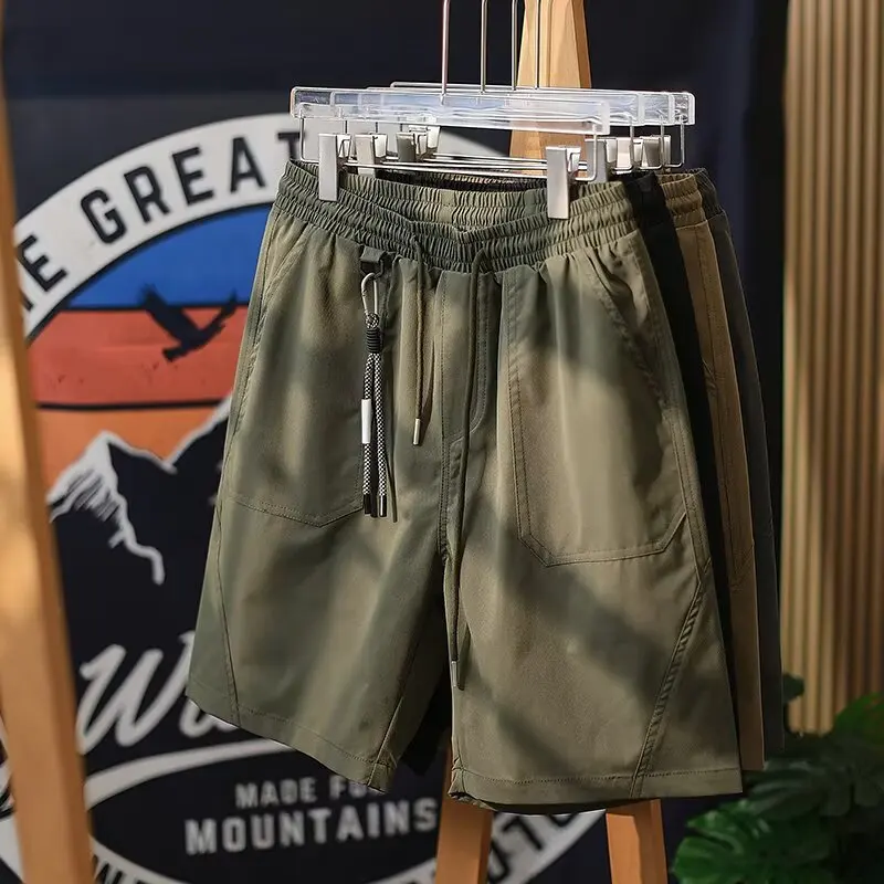 

Casual Workwear ort Pants Men's Loose Straight Leg Five-Quarter Dstring Trousers Summer Faion Brand Design Sensation D...