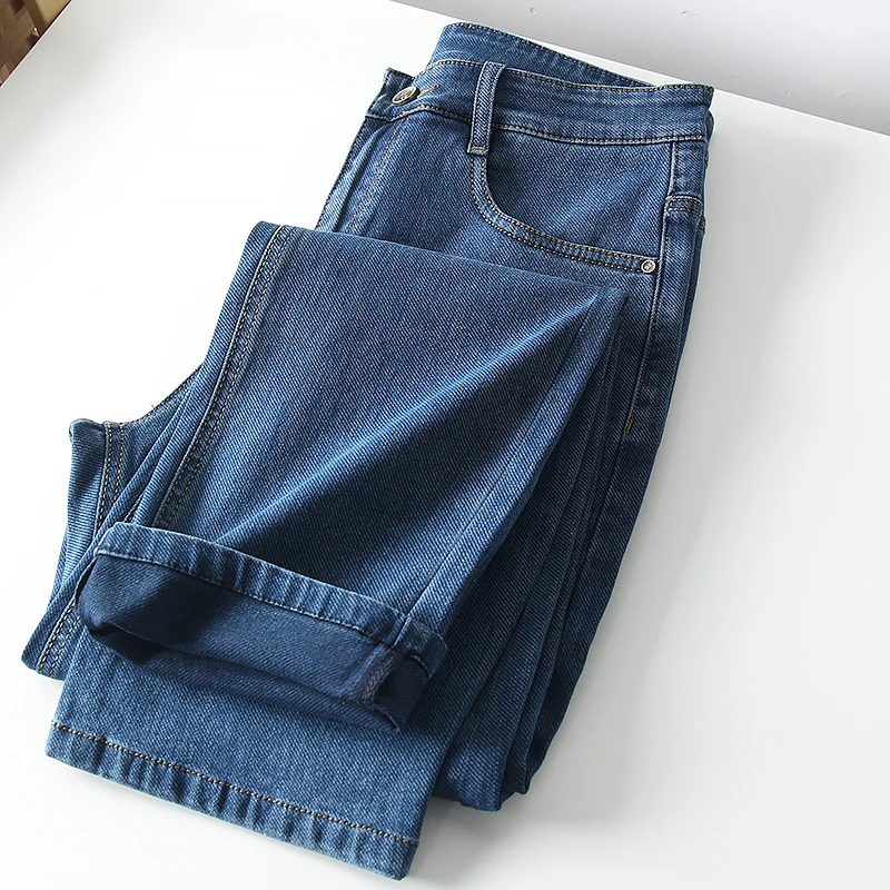 

Comfortable Straight Leg Men's Jeans Elastic Fabric 3D Tailoring Spring Fashionable Casual Long Pants Youth Spring Season