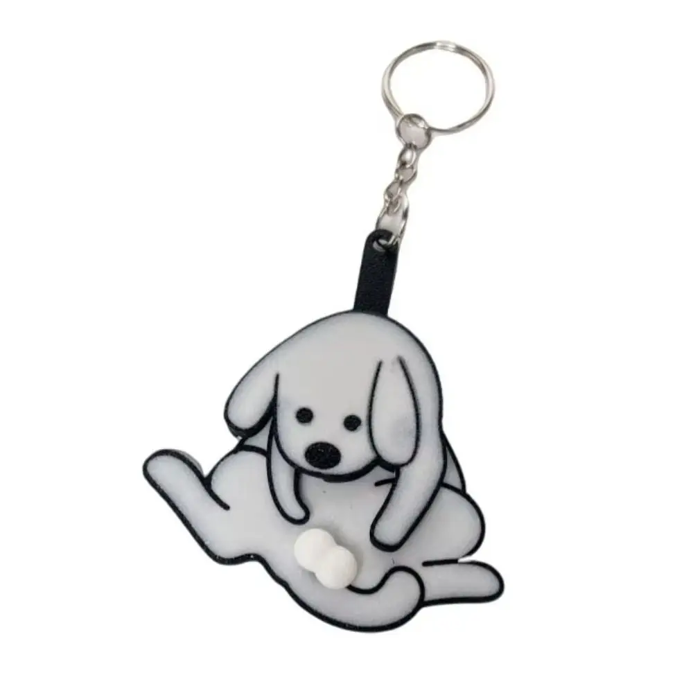 

Funny Pull Play Egg Dog Cat Keychain Creative Pendant Cute Rotatable Acrylic Bag Pendant For Women Keyring For Car Key Purse Bag