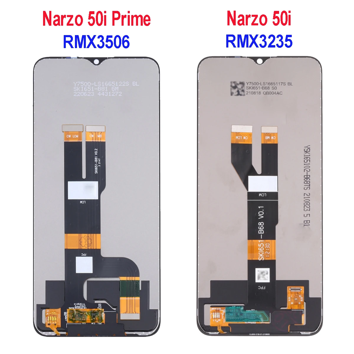 Display For Realme Narzo 50 RMX3286 LCD Touch Screen For OPPO Realme Narzo 50i Prime 50A RMX3235 RMX3430 Repair Assembly Replace