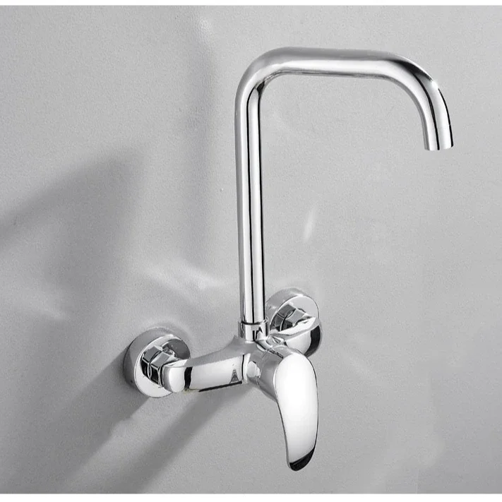 

Faucet Kitchen Walled Type Hot and Cold Washbasin Sink Balcony All Copper Mixed Water Valve Faucet Bathroom Accessories