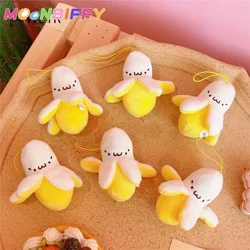 1-10pcs Cartoon Plush Banana Keychain on Backpack Hairy Kawaii Banana Pendant for Women Men Kid Toy Doll Key Chain Bag Car