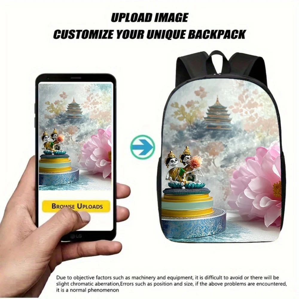 Custom Photo Print Backpack Personalized Custom Image Gift Backpack for Wedding Party Family Memory Travel School Shoulder Bag