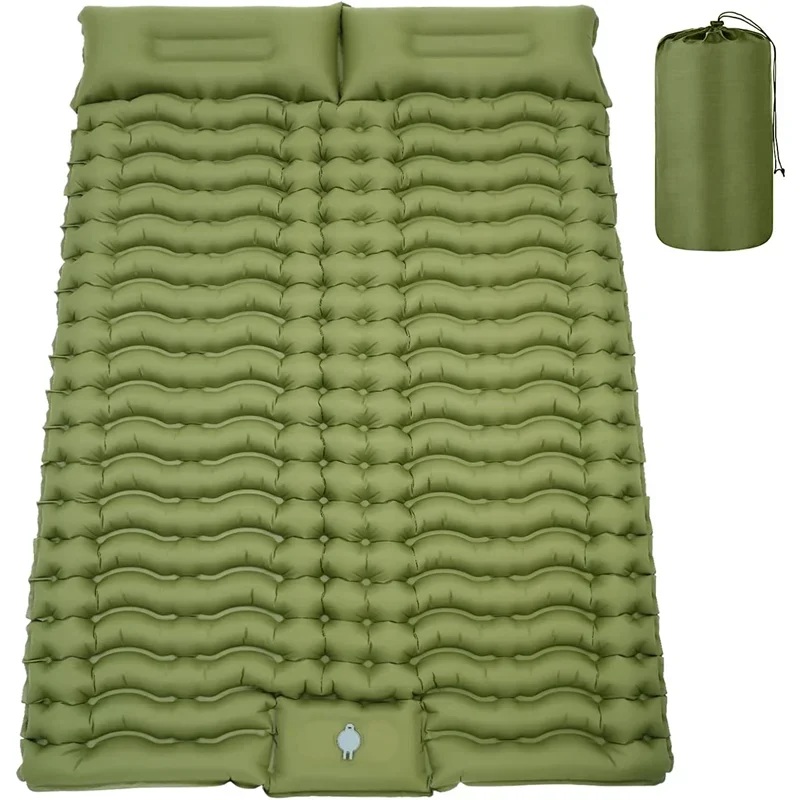 Imagem -02 - Auto Inflating Double Dormiring Pad Camping Mat Built-in pé Bomba Pessoa Colchão 10cm Espessura 1.4x2m