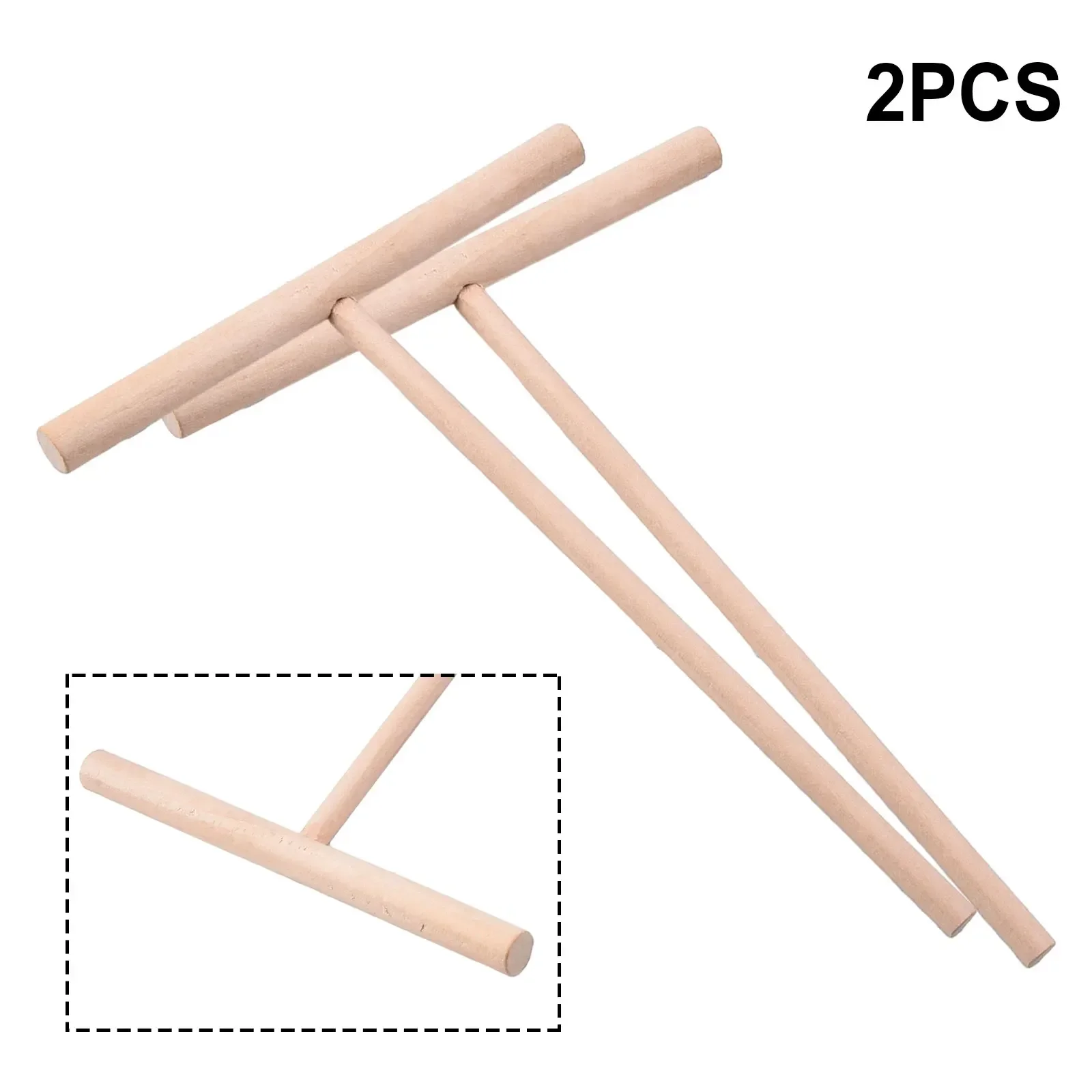 Crepe Spreader Household Pancake Cooking T-Shaped Sticks Pastry Prop Accessory Wooden Round Useful New Quality